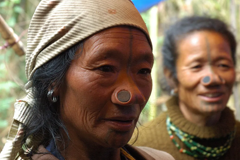 The unique nose plugs of the Apatani women 