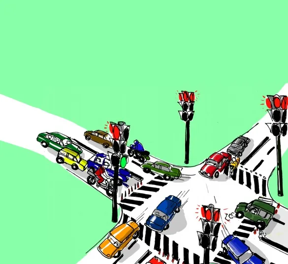 Automatic spike system near traffic