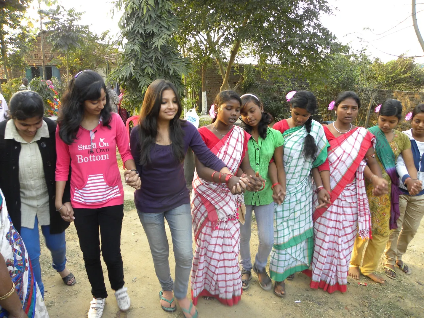 Santhals mixing with the city folks and getting a change in attire