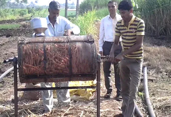 carrot cleaning machine, santosh kaveri