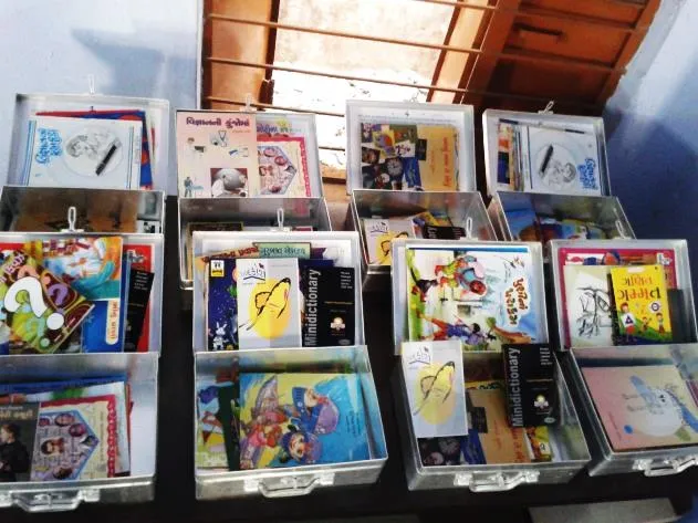 A bag contains 20 books on various topics.