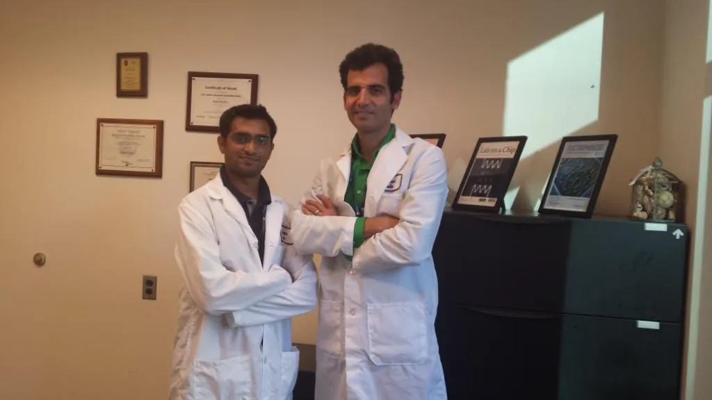 Khetani (left) with the research head Hadi Shafiee.
