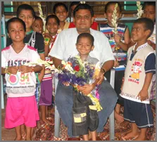 Ajay Sharma with his sons.