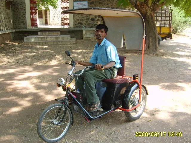 A vehicle for handicapped people.