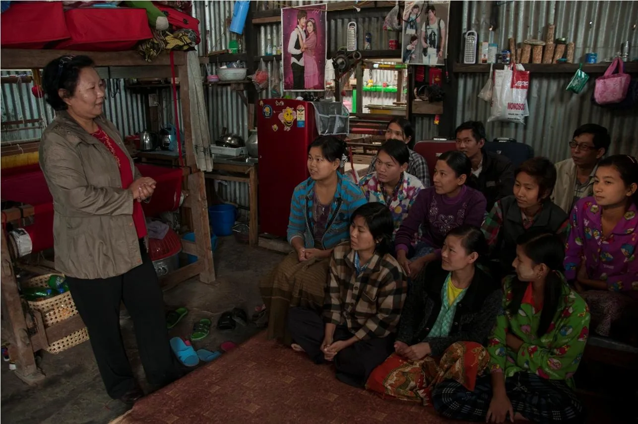Lalthanzami counselling women in Mizoram.