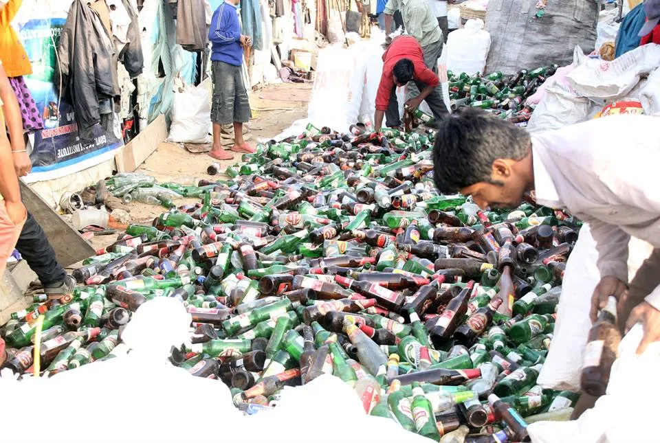 The discarded bottle act as solar 
