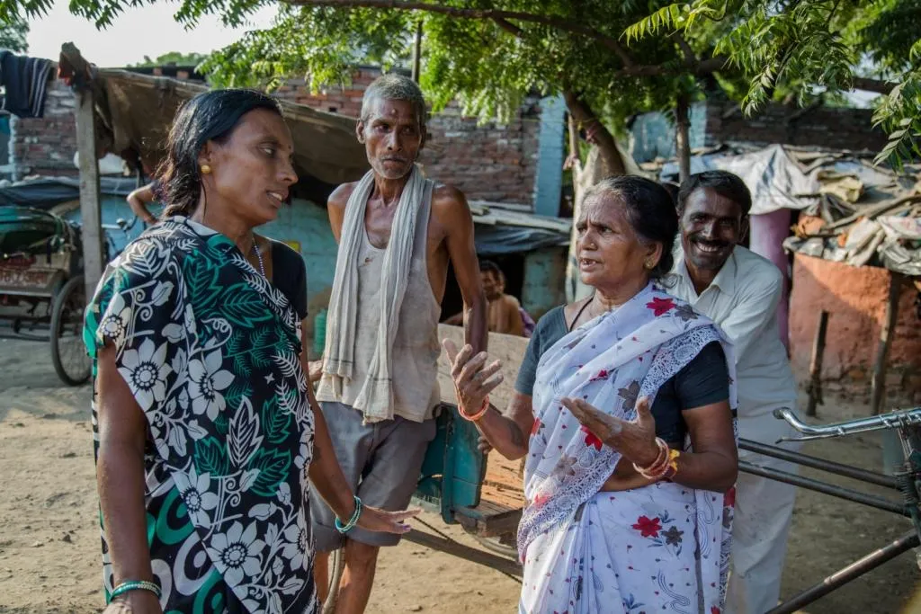 Kalavati Devi (right), the 55-year old resident of Kanpur, Uttar Pradesh, has made it her mission to build toilets across all slums and lower income neighbourhoods in her city. (Credit: Alka Pande\WFS)
