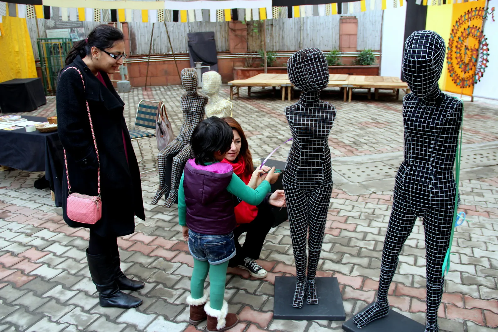 The series of sculptures titled ‘Be Aware’, by Italian artist, Janine Von Thungen, are representative of all defenceless teenage girls, who end up falling prey to trafficking and prostitution. (Courtesy: Apne Aap Worldwide)