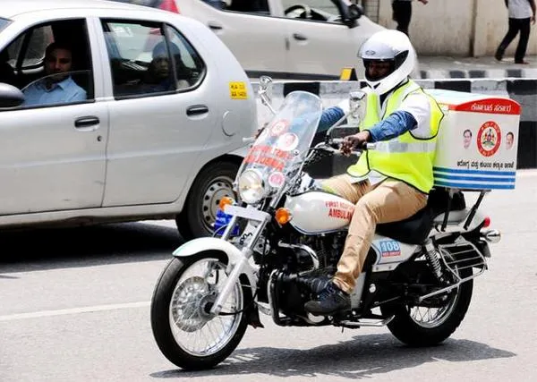 The bike ambulance will be of great help in emergency road accident cases.