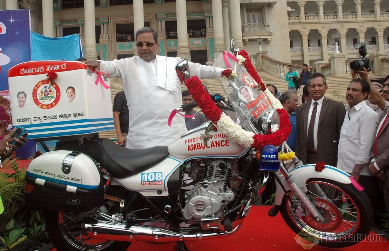 CM Siddaramaiah at the launch of the bike.