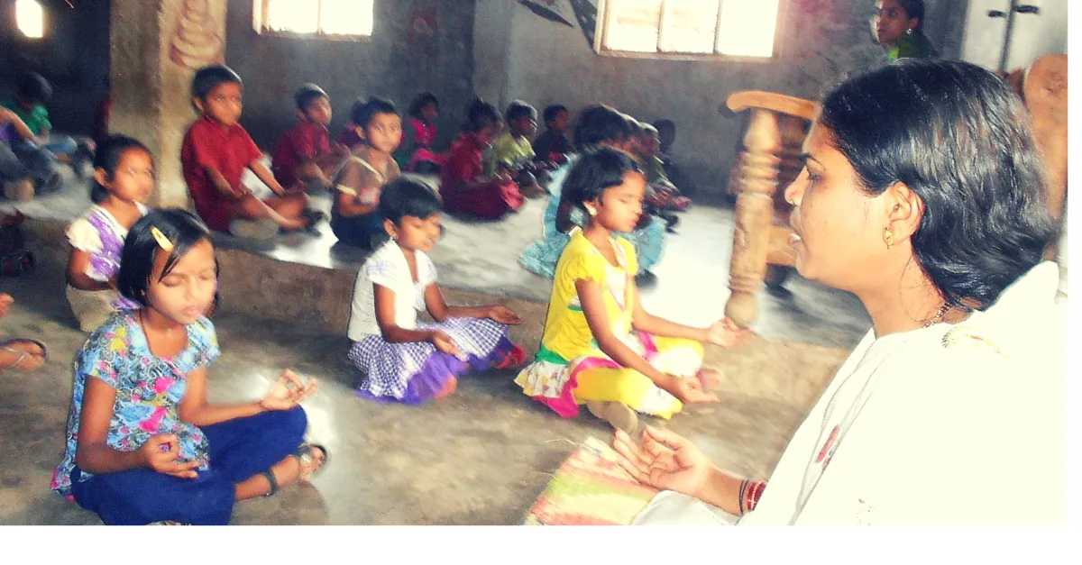Savitri has been teaching yoga to kids for free.