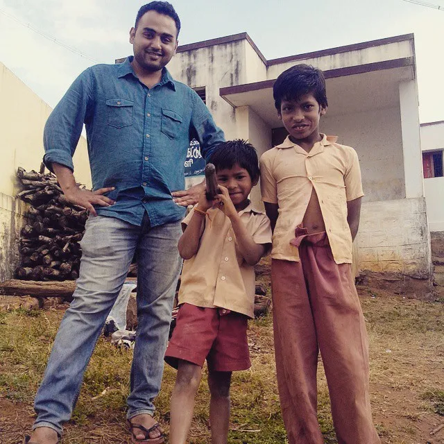 Anirudh has been spreading awareness about good hygiene int he village.