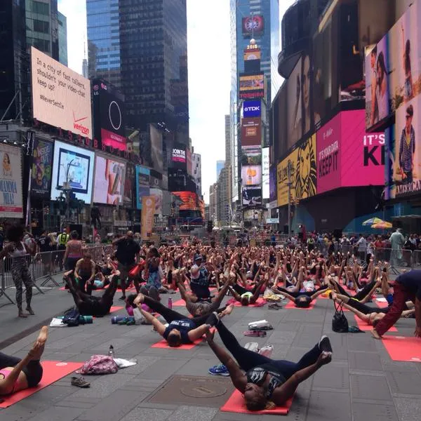 Yoga at Times Square
