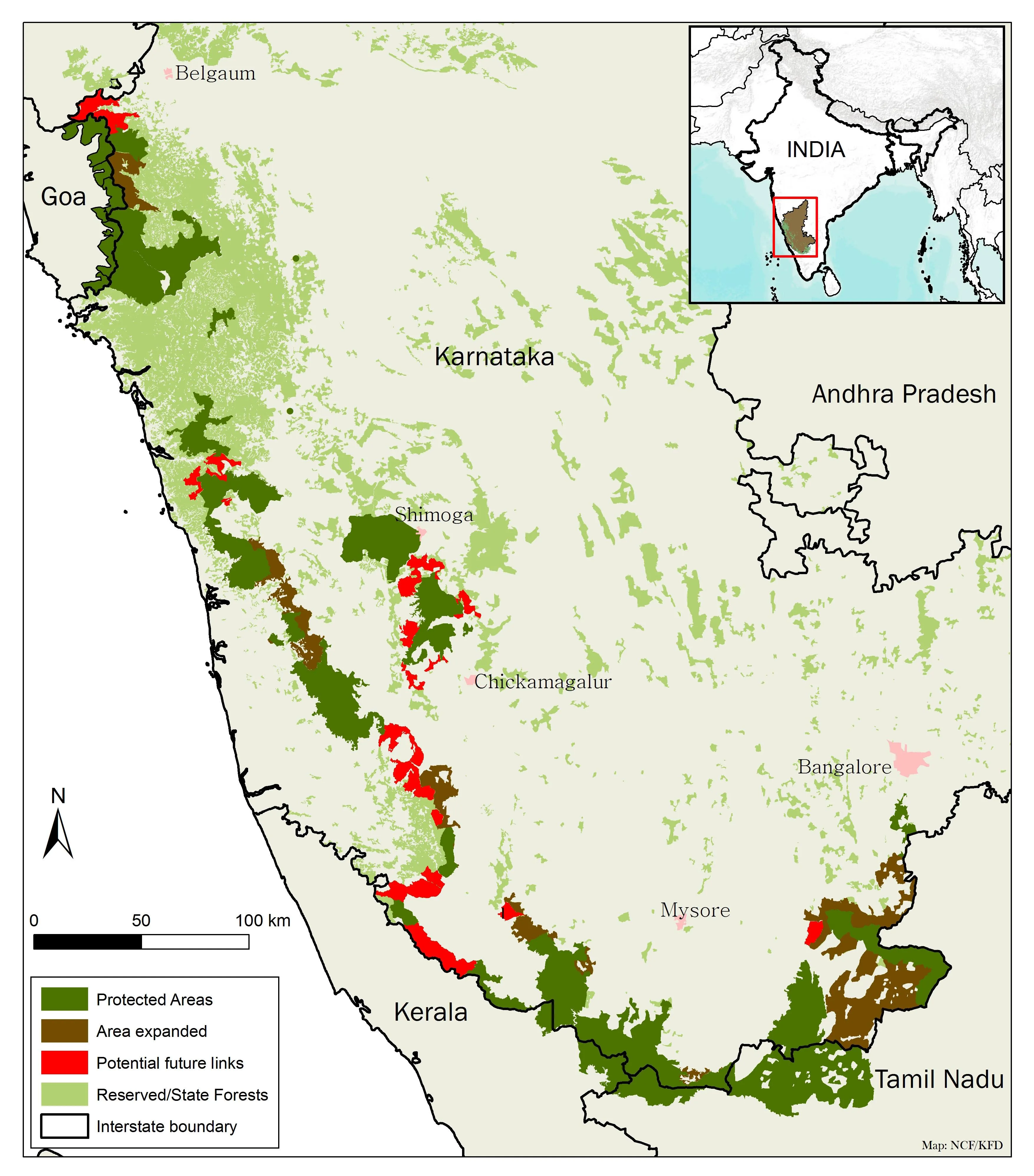 The map of connected forests.