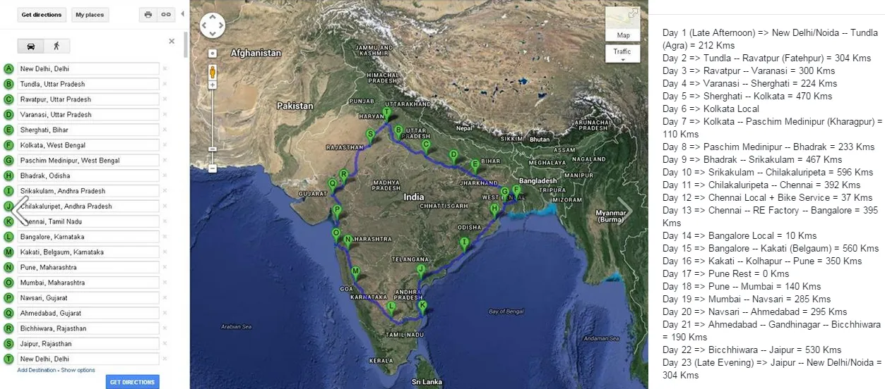 Route_Details - Itinerary