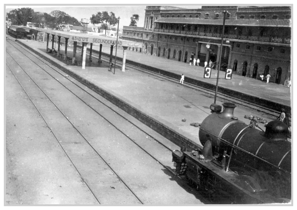 A locomotive at the Secunderabad Station (circa 1928)