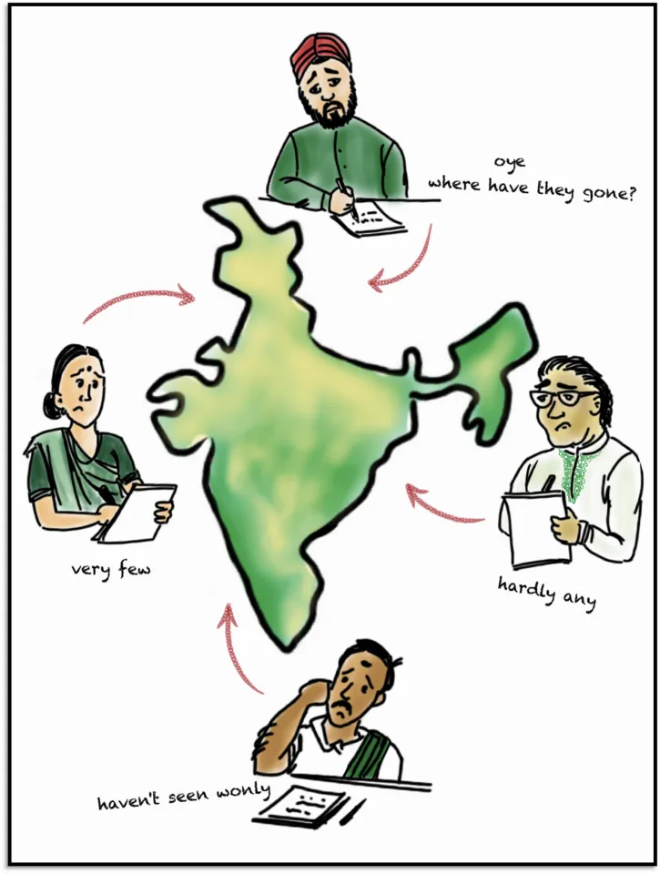 So, what a bunch of scientists did, was they sent out survey forms – across India – asking people if they have been seeing vultures around their place and if there is any decline. ‘A bit of worry’ turned into serious concern when bird watchers and ornithologists from all parts of India wrote back saying vulture numbers were going down severely.