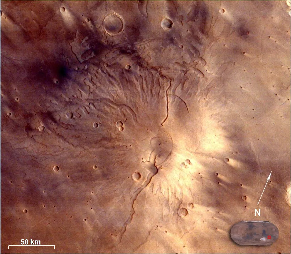 Tyrrhenus Mons as seen by Mars Color Camera (MCC)
