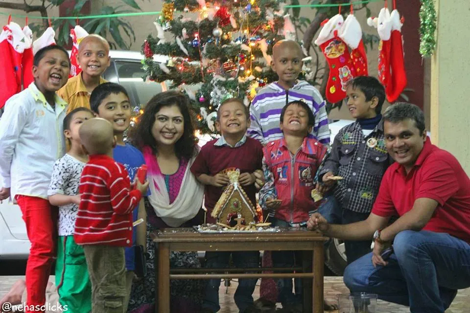 Rintu with her family at Access Life on Christmas
