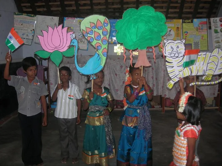 Senthil uses various fun techniques to educate kids.