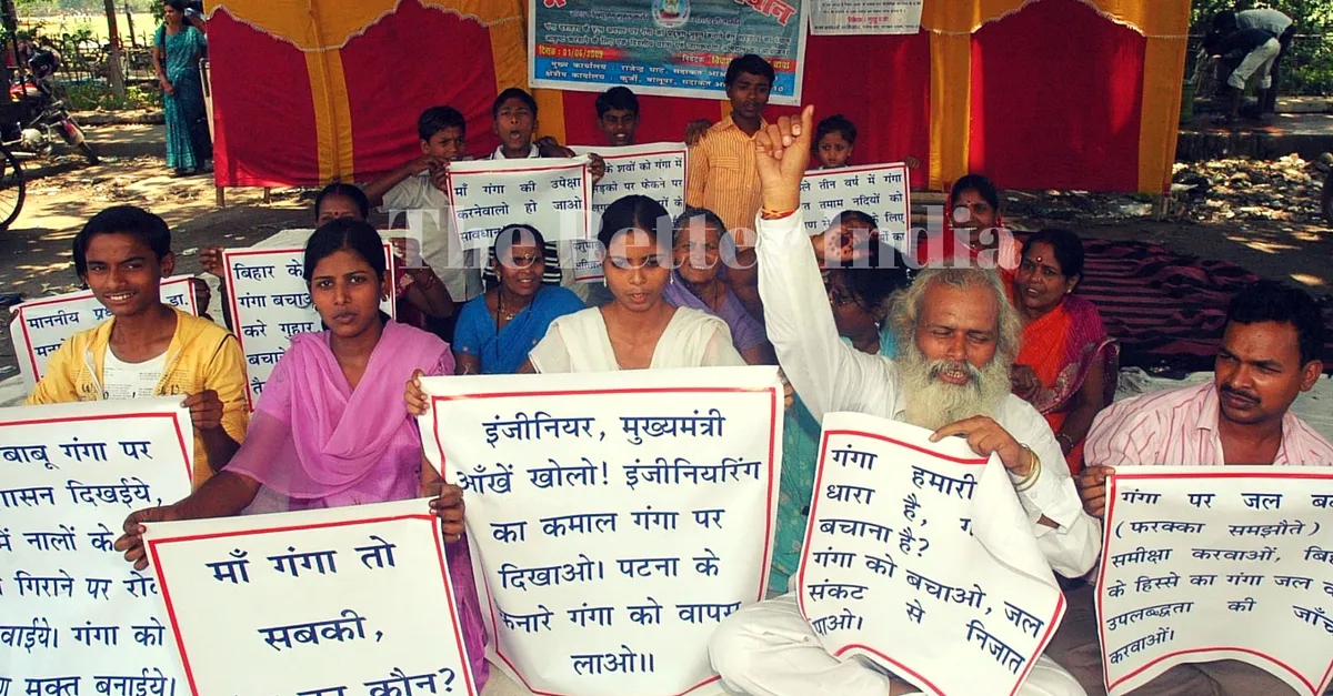 Vikas organizes rallies and awareness campaigns to save the holy river.
