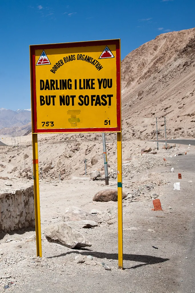 Road signs in Ladakh 