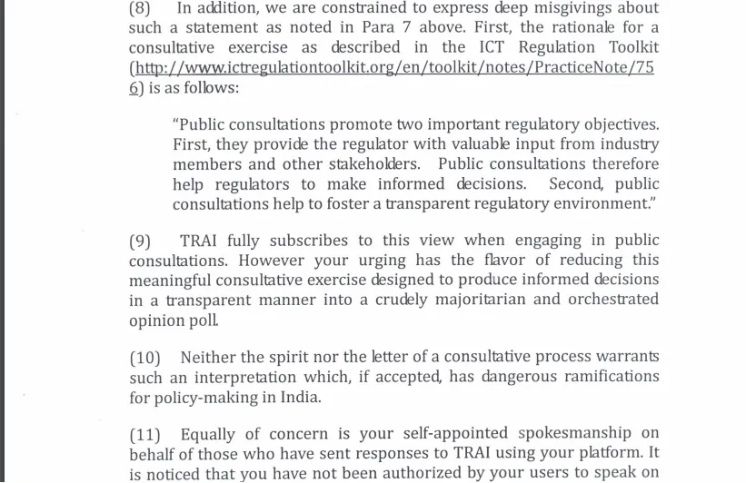 screengrab of letter