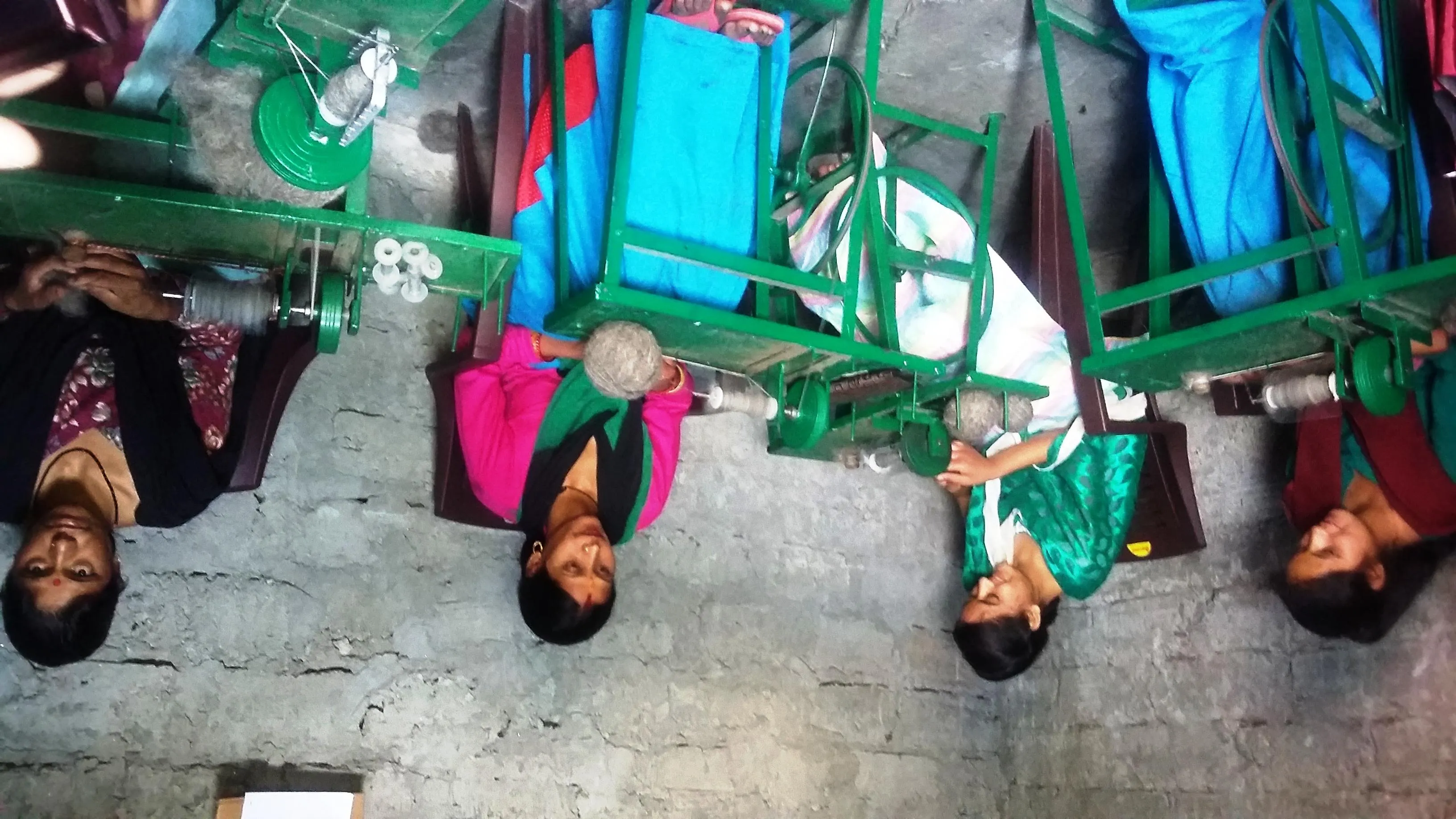 The spinning centre at Kalimath village has six machines where 10 women come and work by rotation. (Credit: Nitin Jugran Bahuguna\WFS)