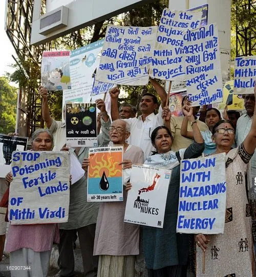Chunibhai leading a protest