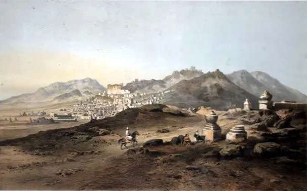 Leh, capital of Ladakh, crica 1857 (Source: Wikimedia Commons)