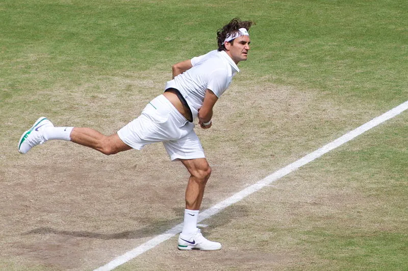 Roger Federer in action (Source: Wikimedia Commons)