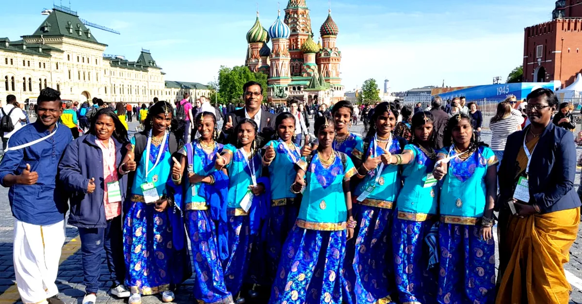 From Chennai, to Moscow, representing India, these girls have come a long way. Image Credit: Karunalaya