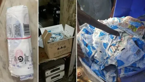 Empty Milk Packets Recycled