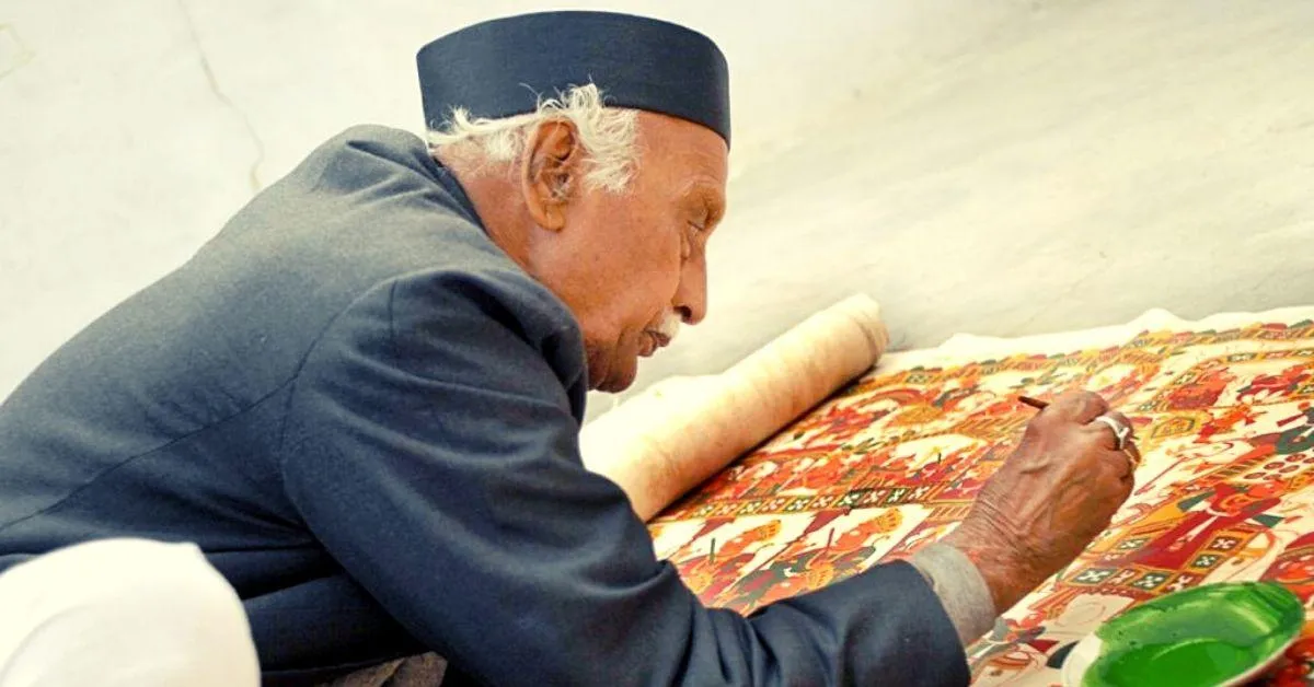Lal Joshi doing Phad painting