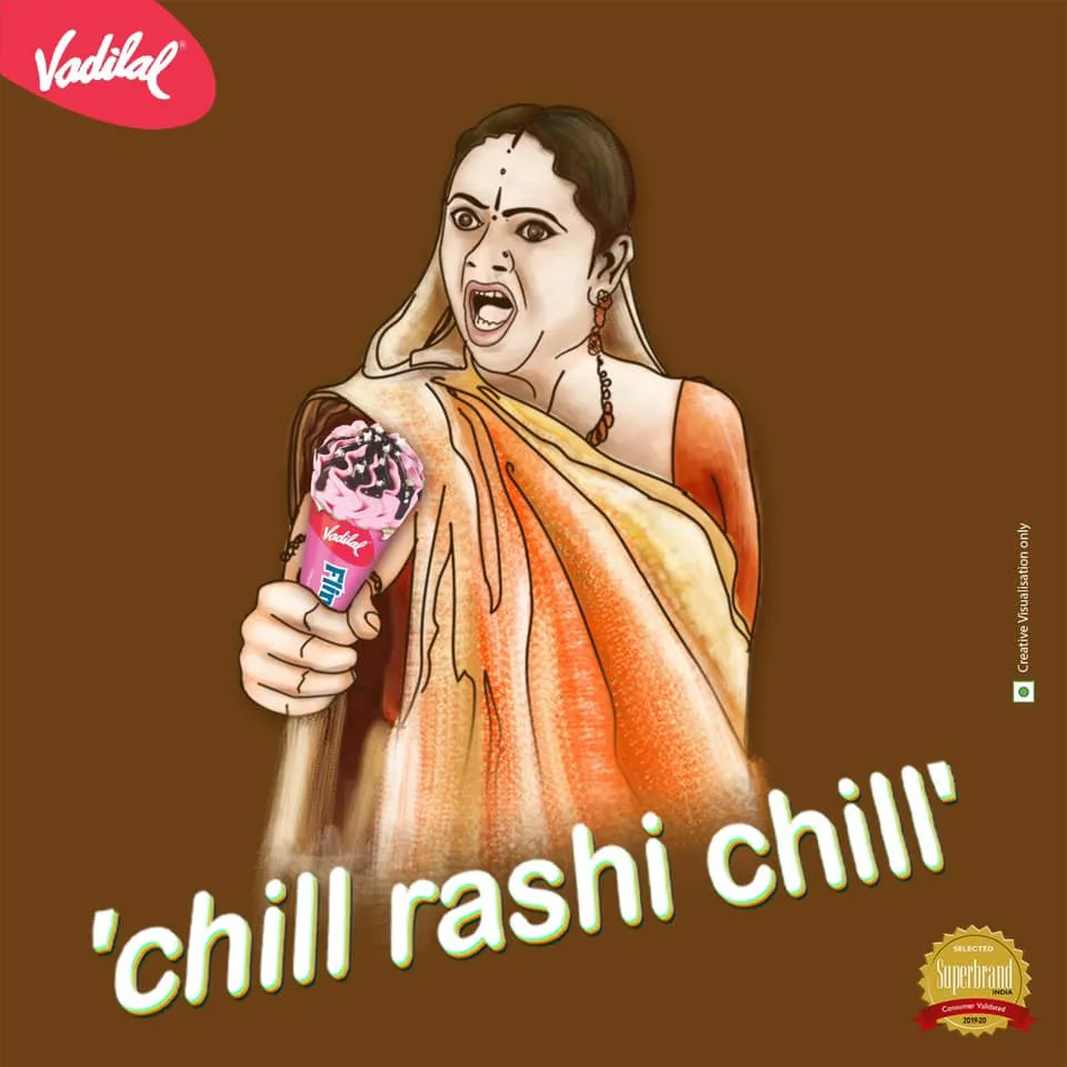 An advertisement featuring Rashiben