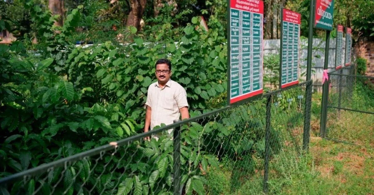 Raphi Ramanathan near the miyawaki forest in the campus
