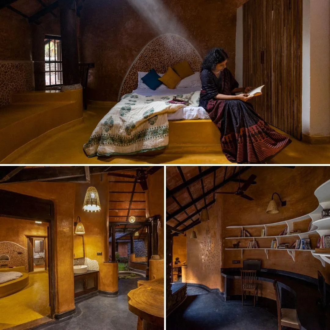The bedroom and study space