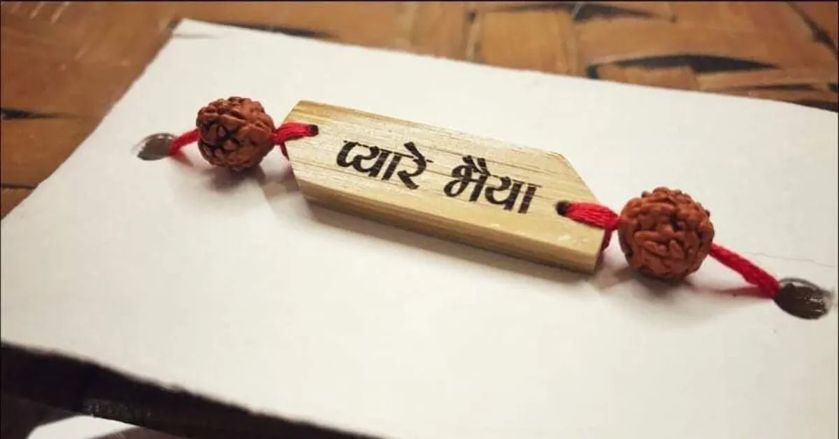 Bamboo rakhis made by Meenakshi Walke