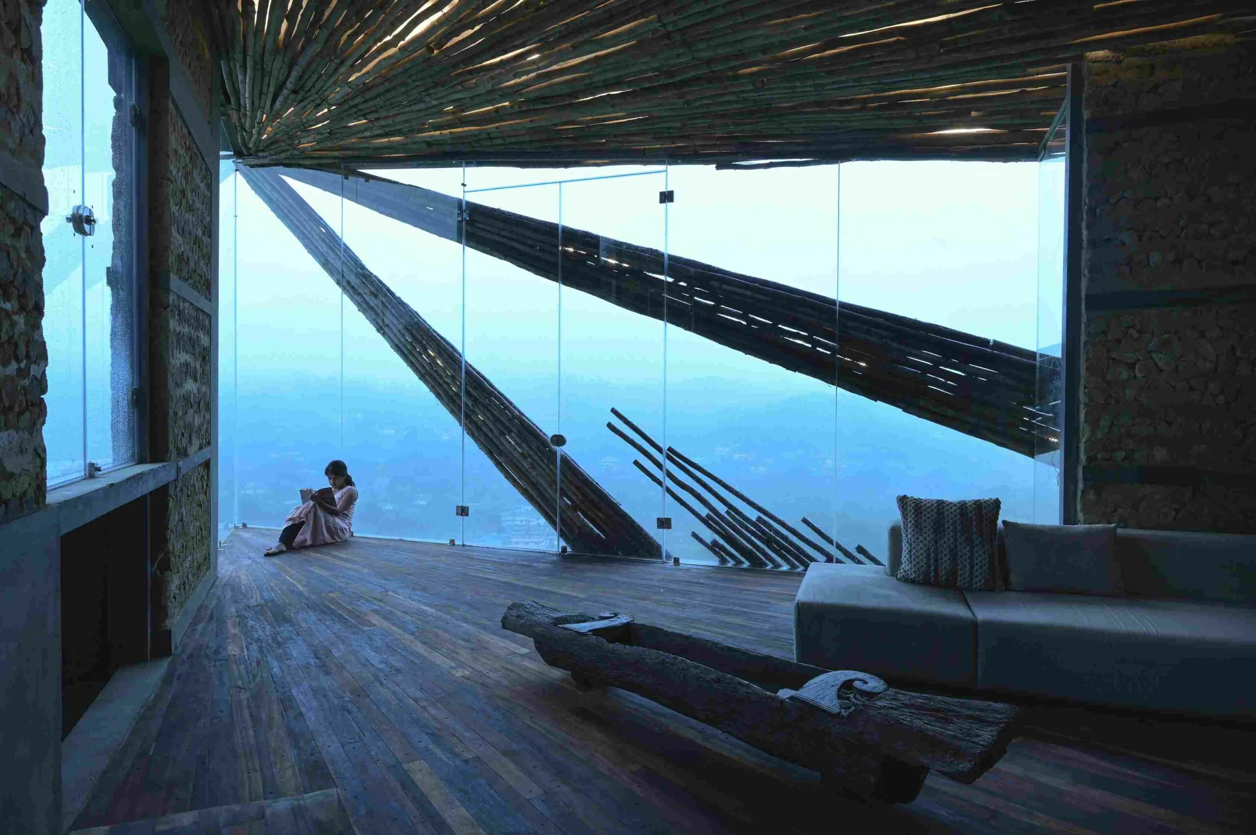 The Ledge House in Peermedu Hills of Kerala is perched on a hill