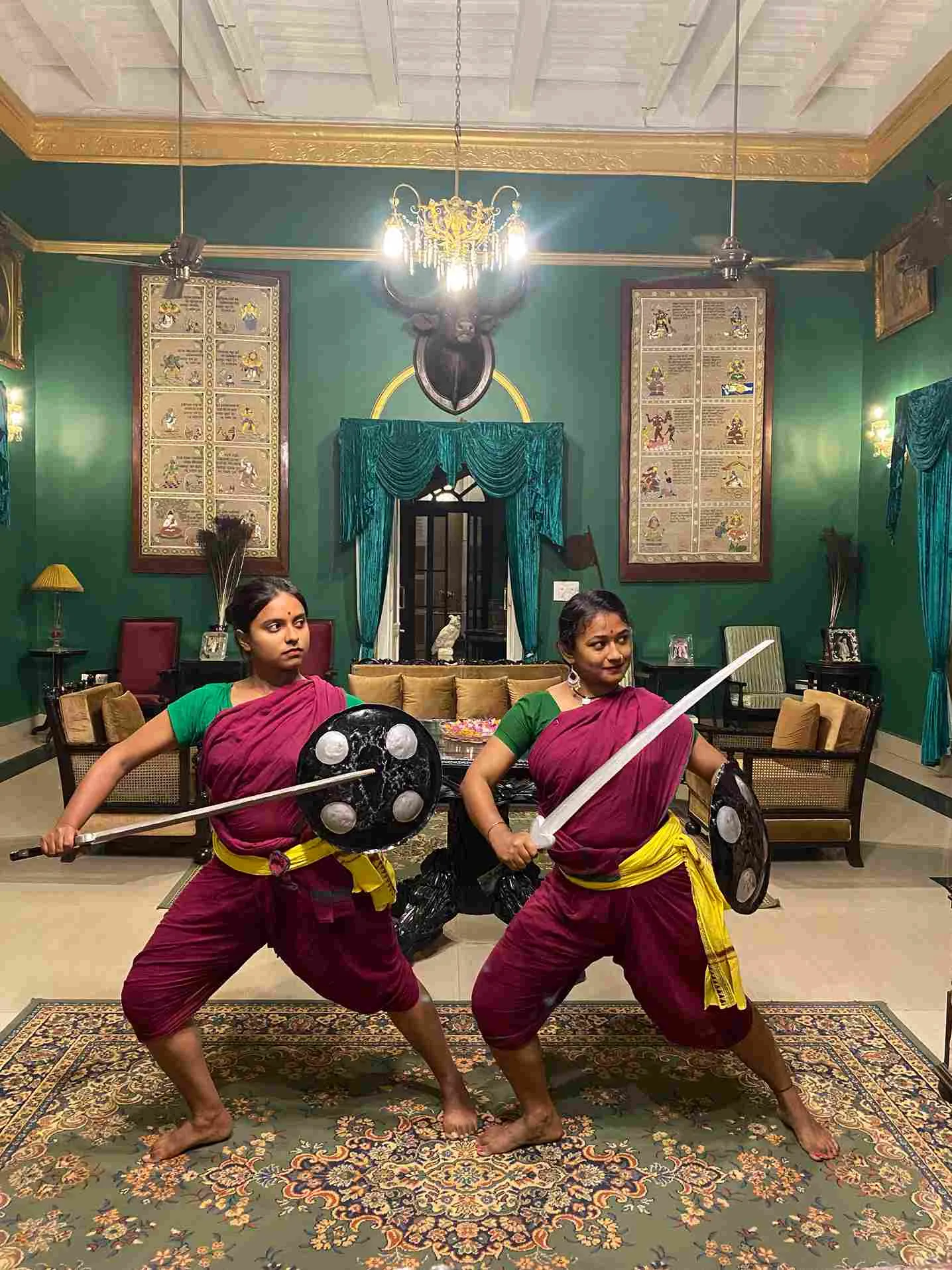 Chhau Performance, a UNESCO for of dance inspired by Hindu epics, done at the palace