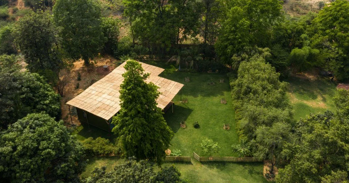 The house is made using recycled wood and without cutting any trees. 