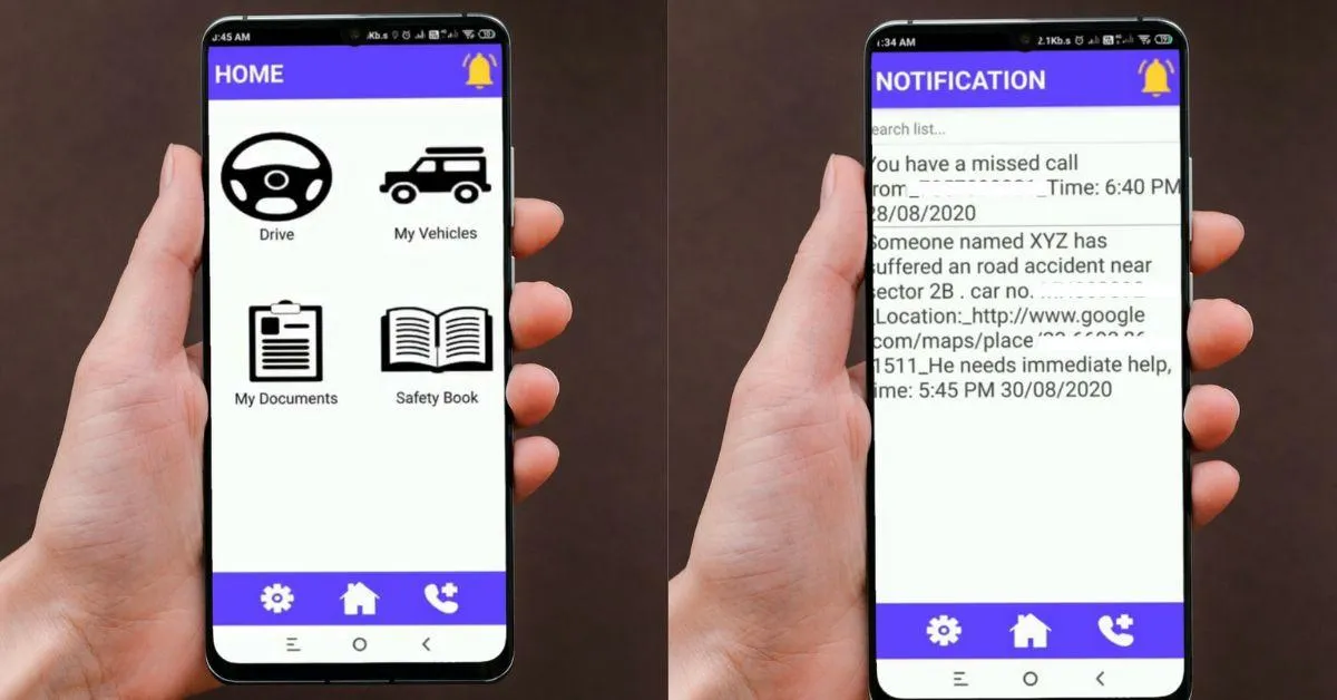 The app was innovated with an objective to get immediate medical help to road accident victims.