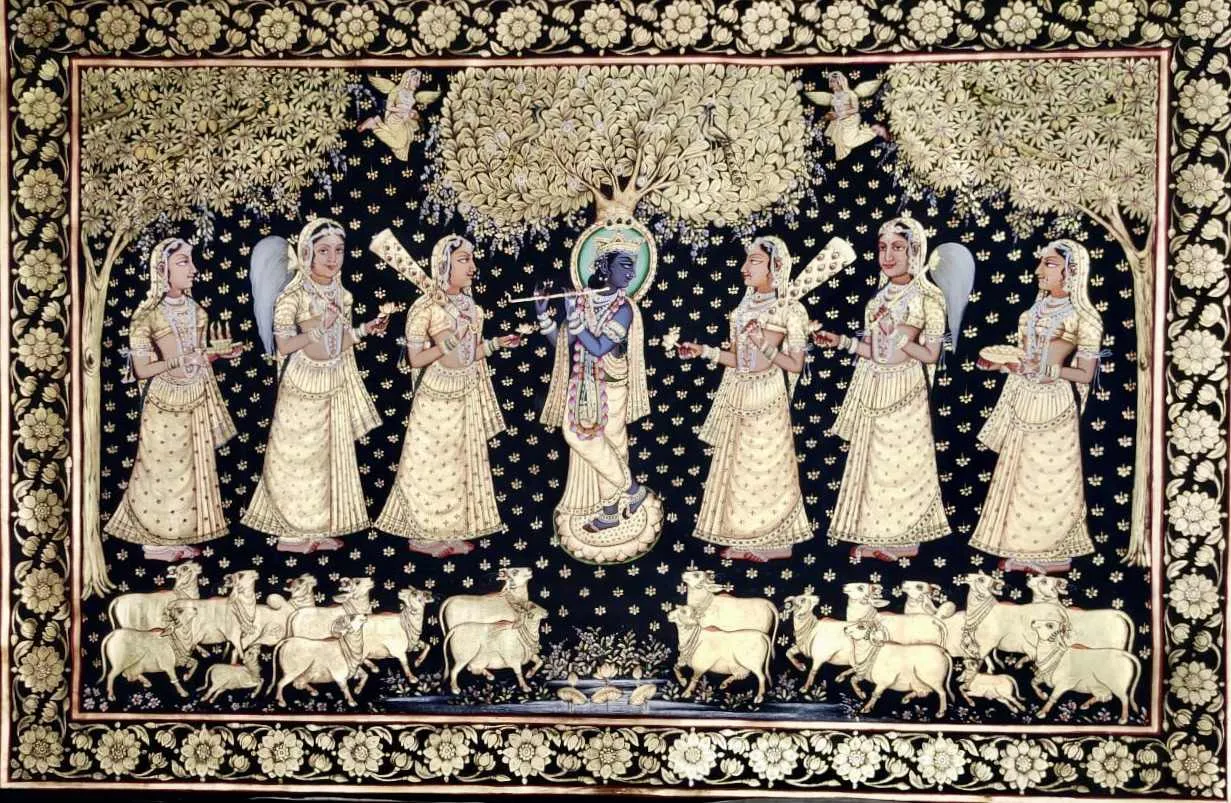Krishna with Gopis by Parmanand Sharma
