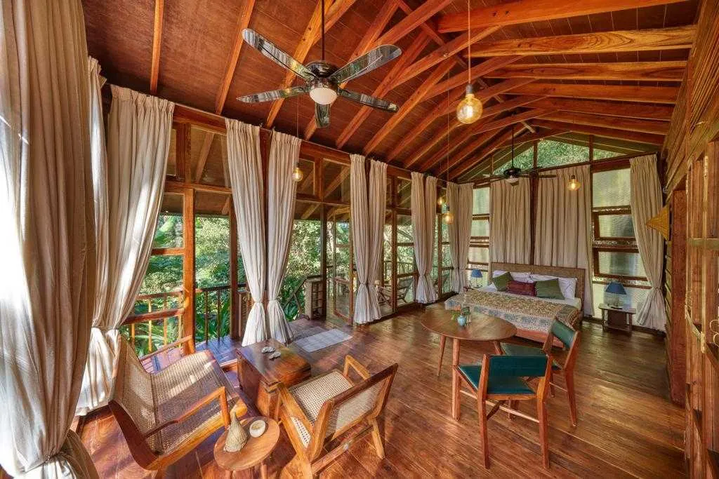The home is an elemental one, with all doors and windows welcoming to the breeze and nature around