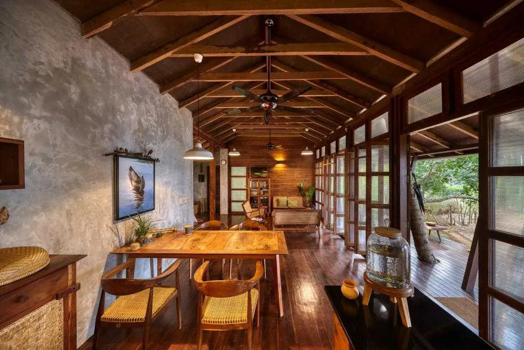 Nestled in the Aghanashini estuary, the sustainable home imbibes all forms of sustainability,