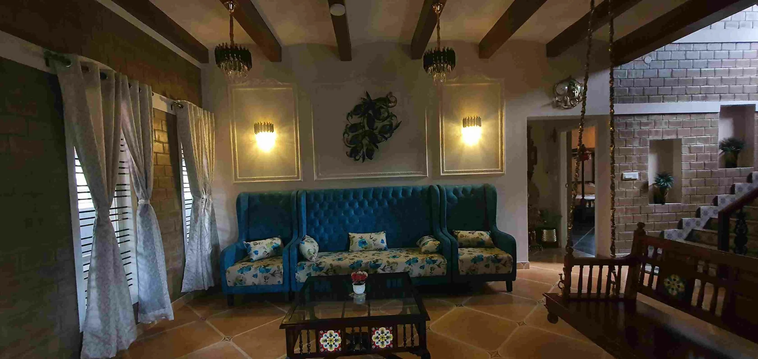 The architecture inside the property is a blend of contemporary and vernacular