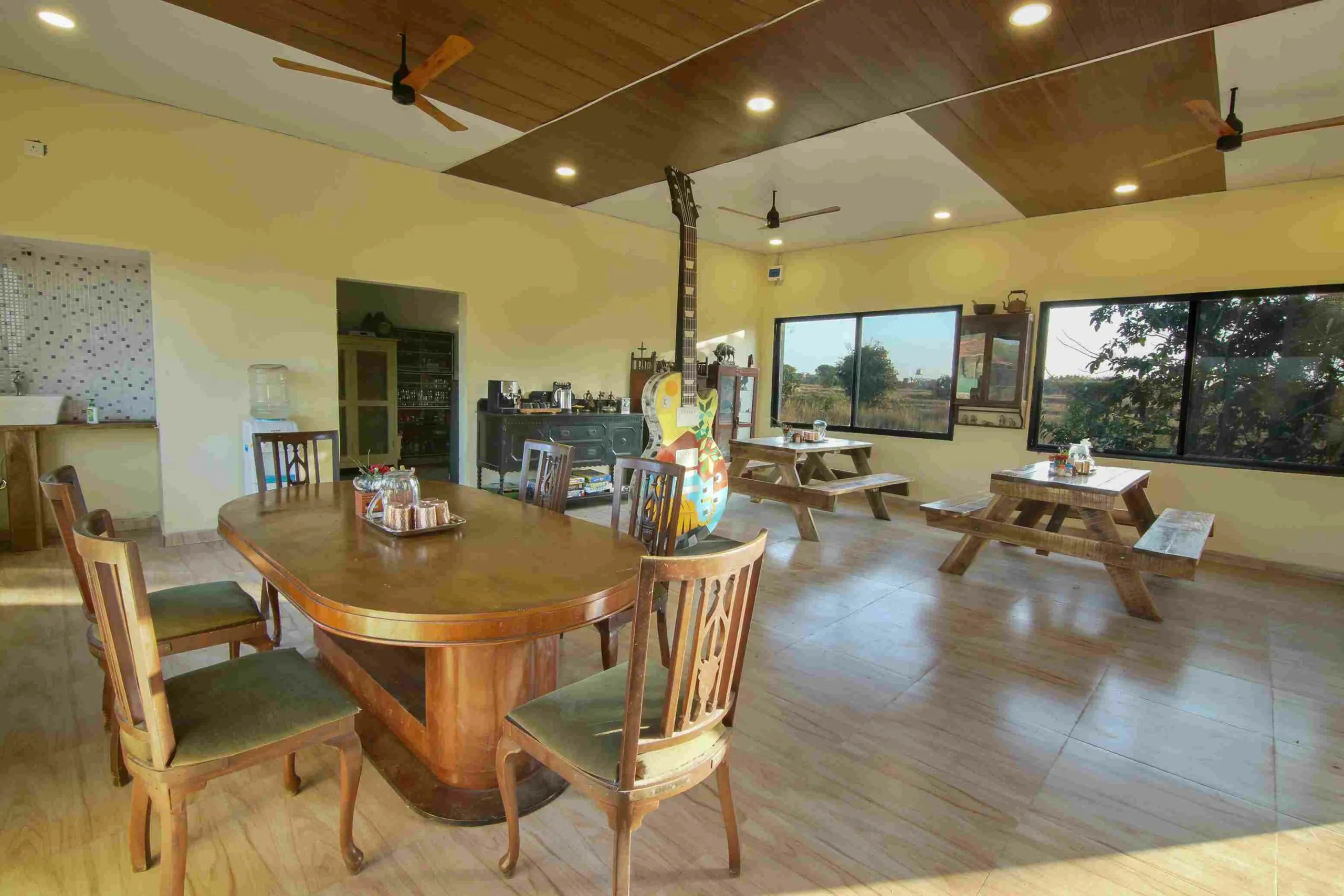 The three cottages at the Spotted Owlet Homestay are named after national reserves are done up in that geographical style