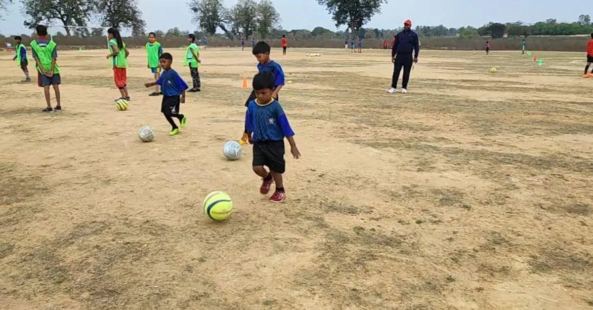 The tribal children grew up playing football but without any formal training. 