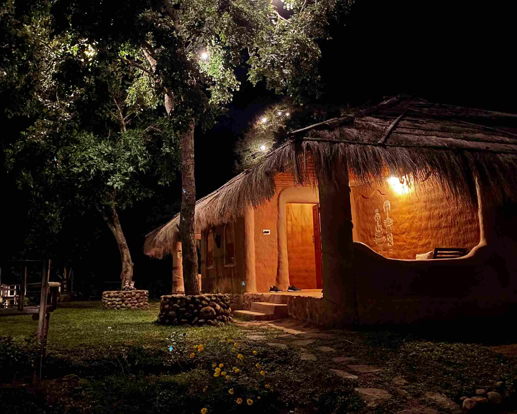 There are four cottages on the property that have been done in traditional style with locally available materials.