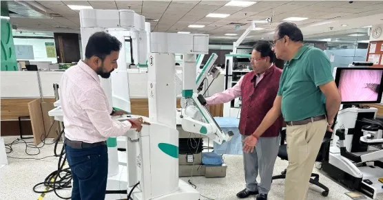 The surgical robot reduces risks in surgery and increases recovery rate. 